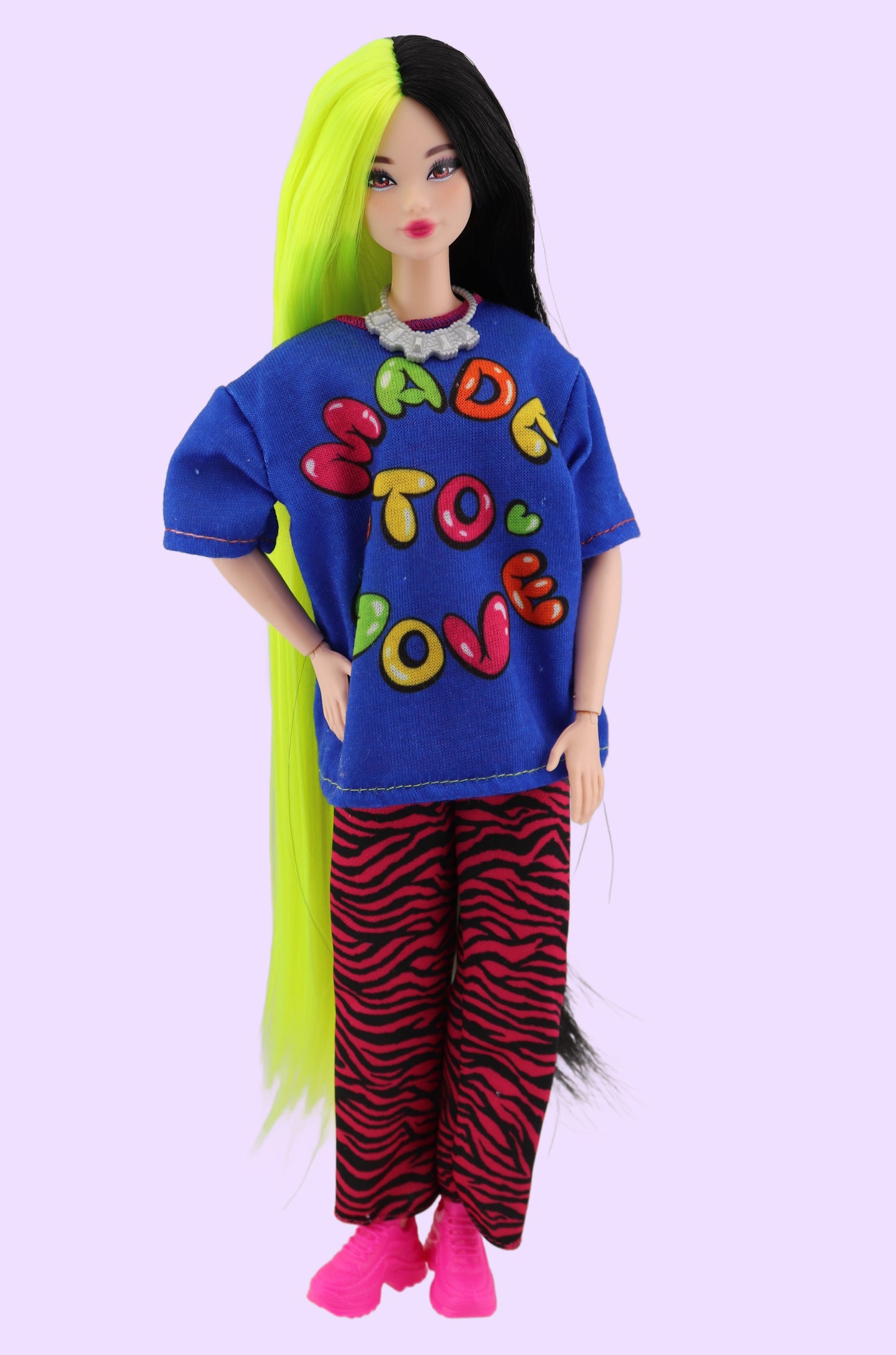 Billie Eilish inspired OOAK Barbie with Odile Face