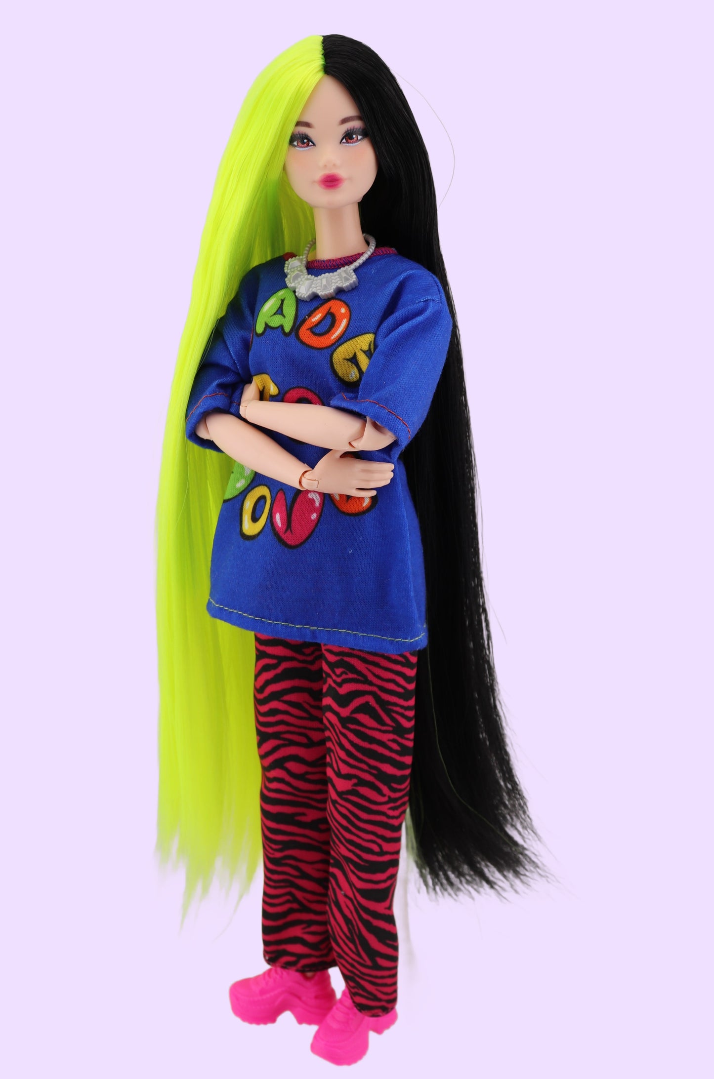 Billie Eilish inspired OOAK Barbie with Odile Face