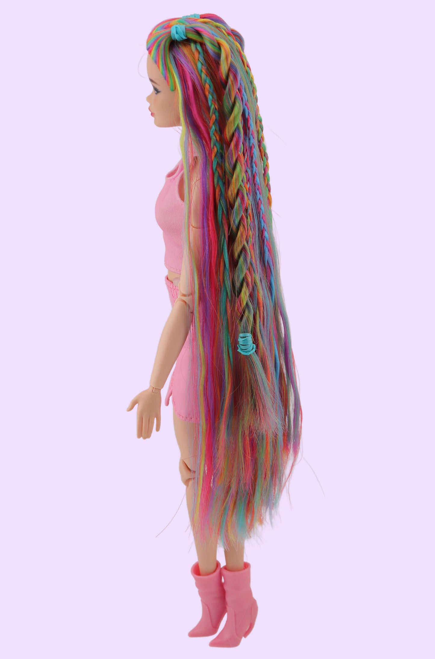 Rainbow Hair Custom Odile Barbie Rerooted