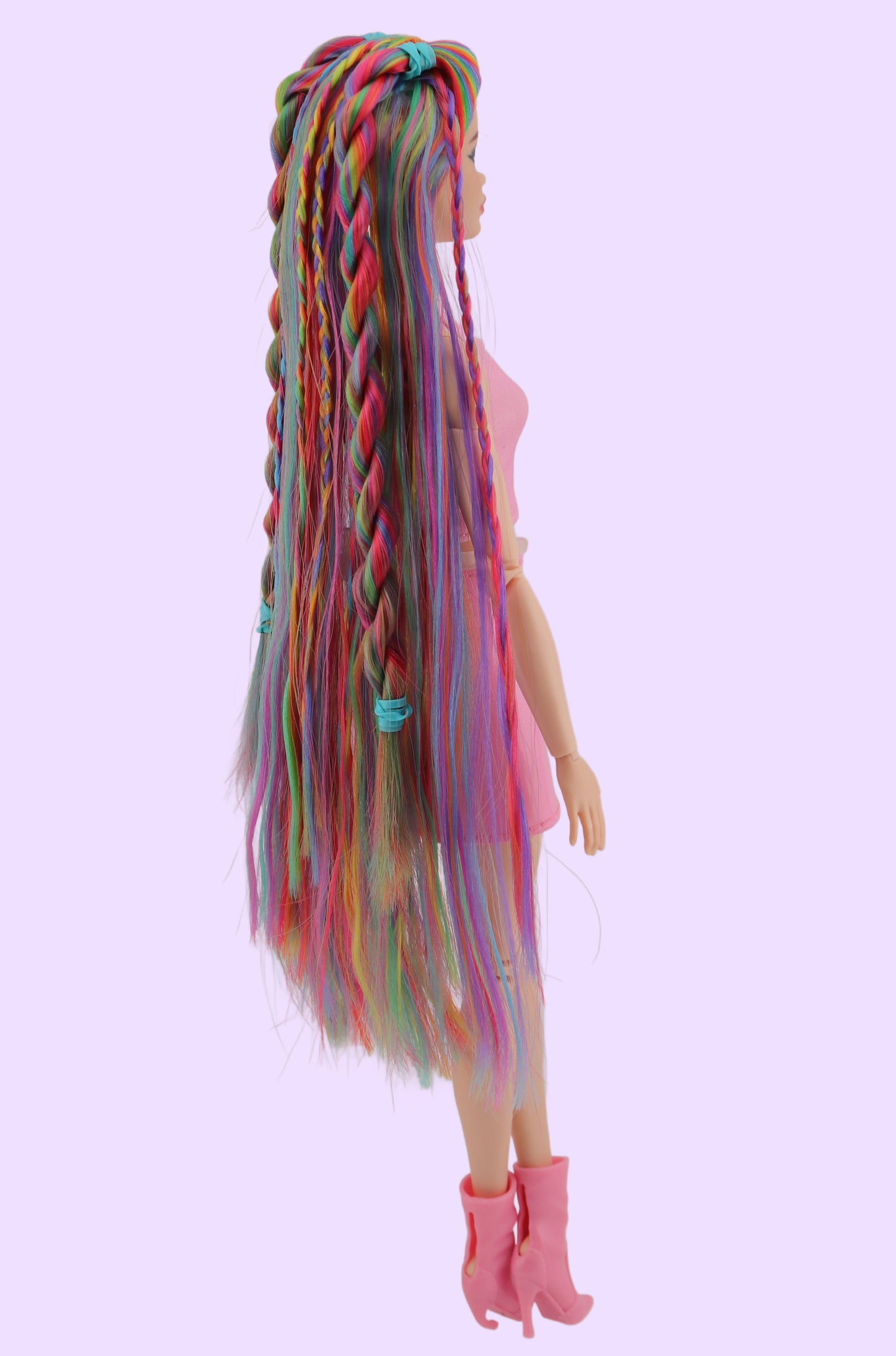 Rainbow Hair Custom Odile Barbie Rerooted