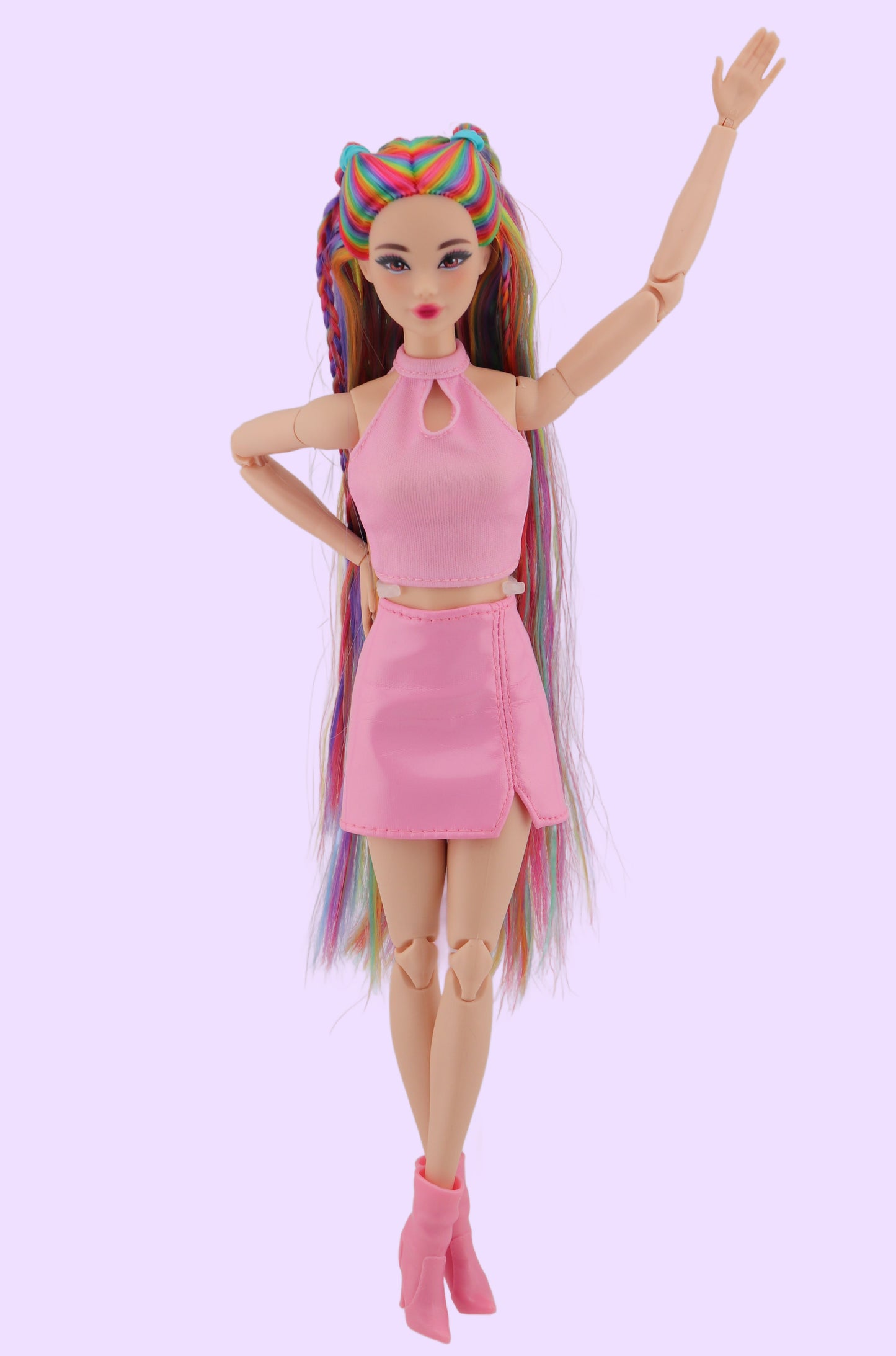 Rainbow Hair Custom Odile Barbie Rerooted