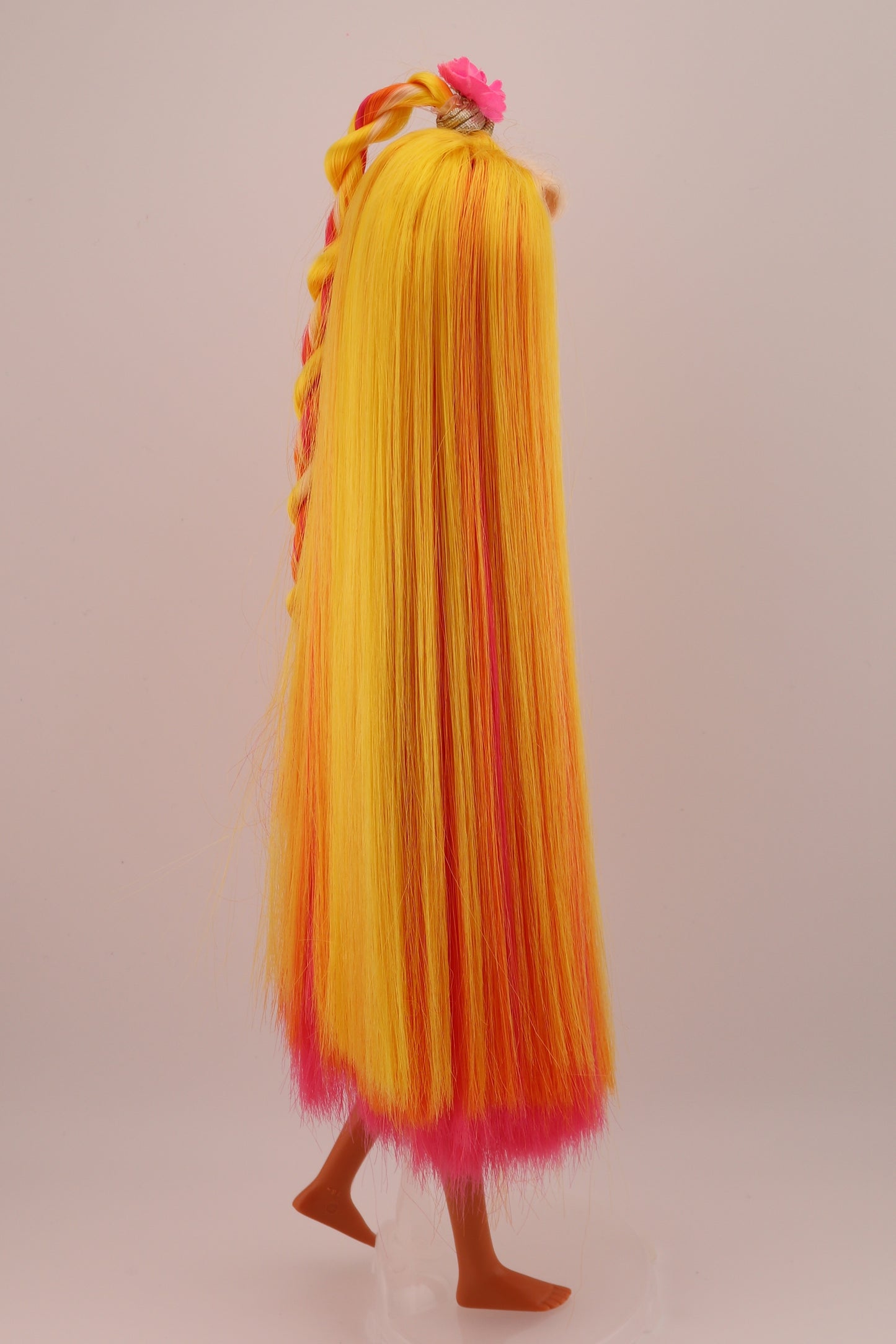 Hula Hair Barbie Pink Yellow and Orange Hair (1996) #1