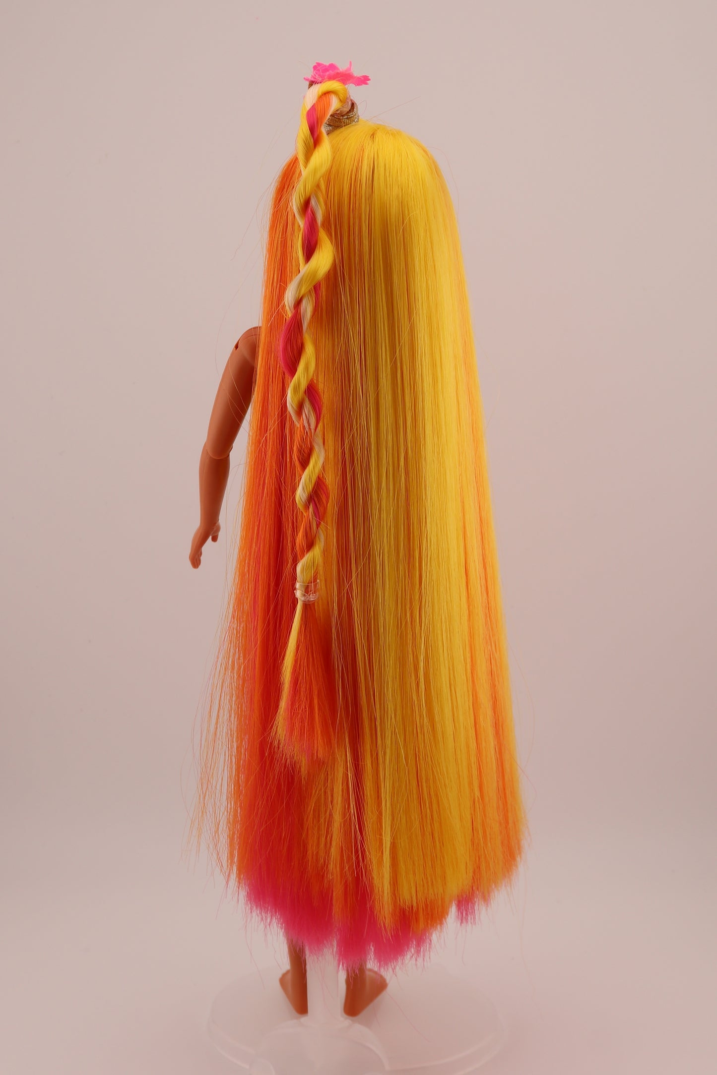 Hula Hair Barbie Pink Yellow and Orange Hair (1996) #1