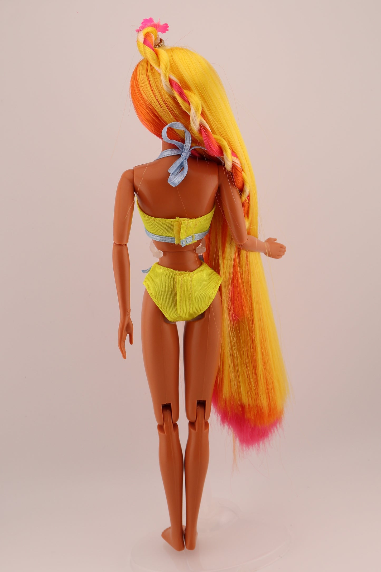 Hula Hair Barbie Pink Yellow and Orange Hair (1996) #1