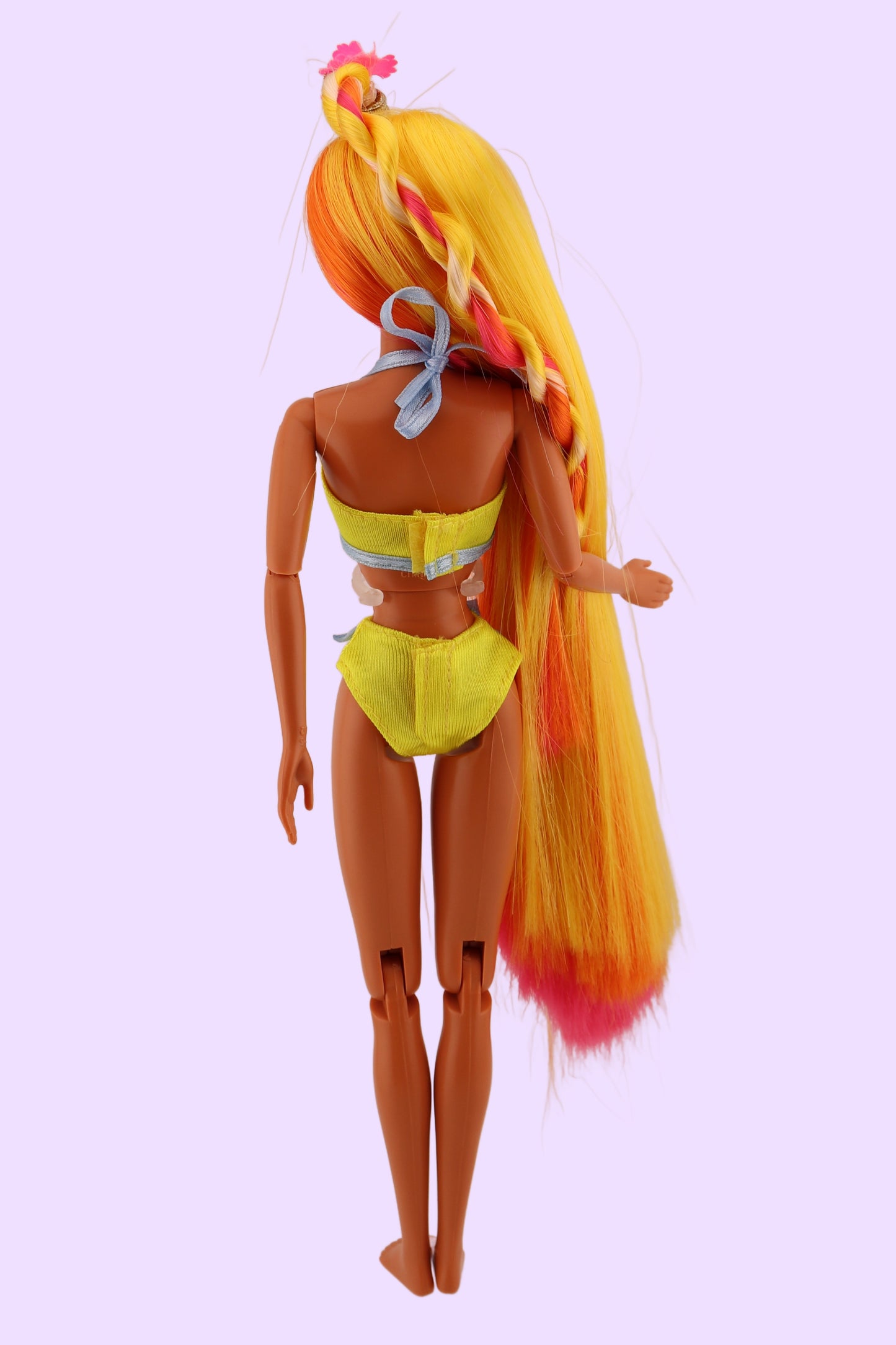 Hula Hair Barbie Pink Yellow and Orange Hair (1996) #1