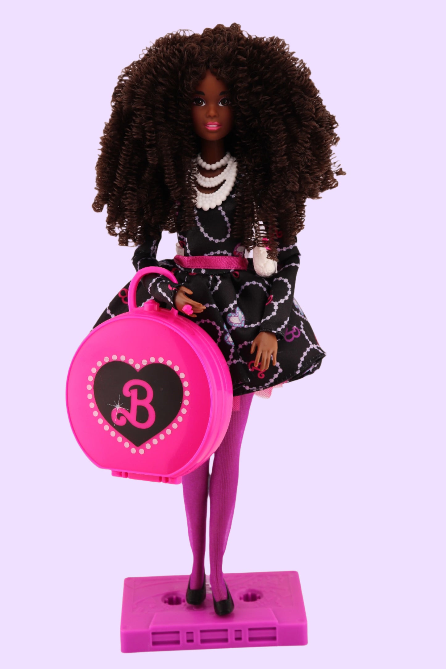 Barbie Rewind 80s Edition Rerooted with Curly Coiled Brown Hair