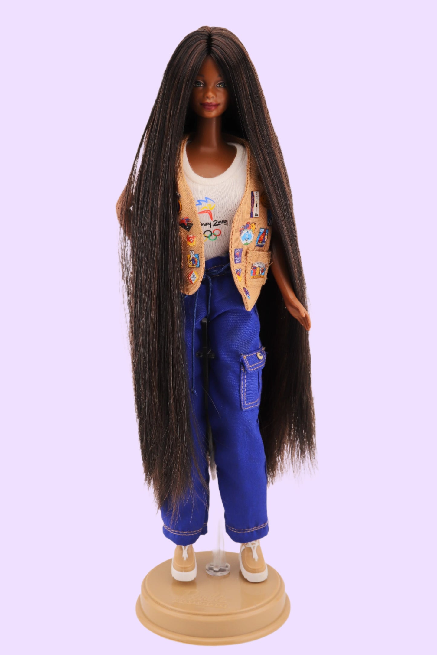 Rerooted 2000s Barbie Black and Brown Long Hair