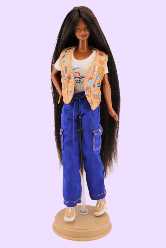 Rerooted 2000s Barbie Black and Brown Long Hair