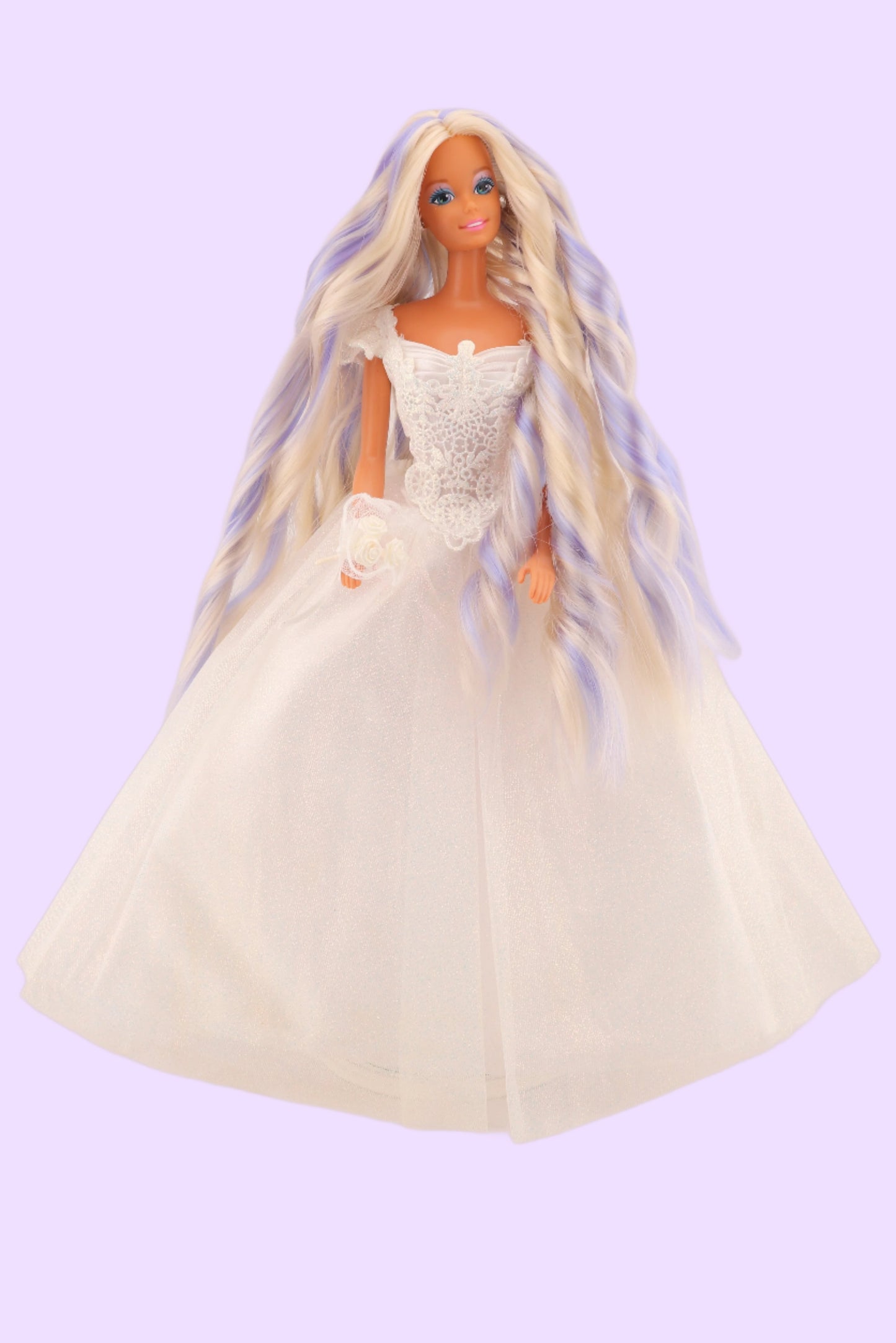 Custom Wedding Fantasy Barbie with Iridescent Hair