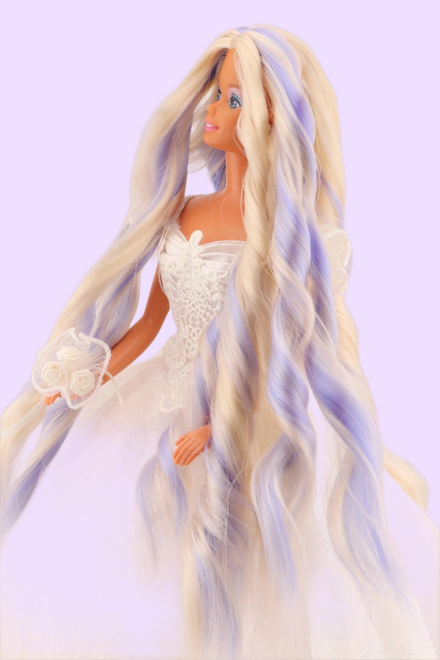 Custom Wedding Fantasy Barbie with Iridescent Hair