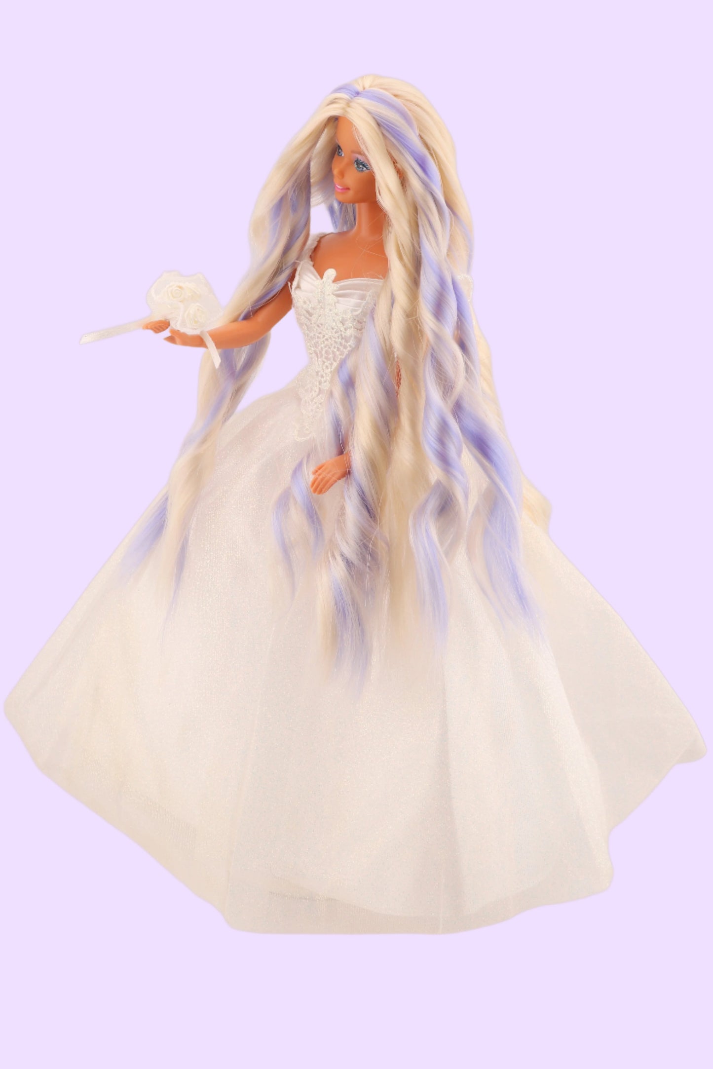 Custom Wedding Fantasy Barbie with Iridescent Hair