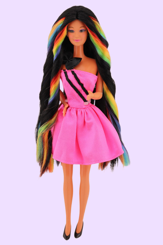 Custom Kira Barbie with Rainbow Hair