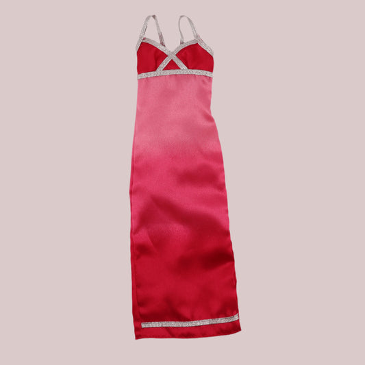 Pink Ombre Dress with Silver Trim
