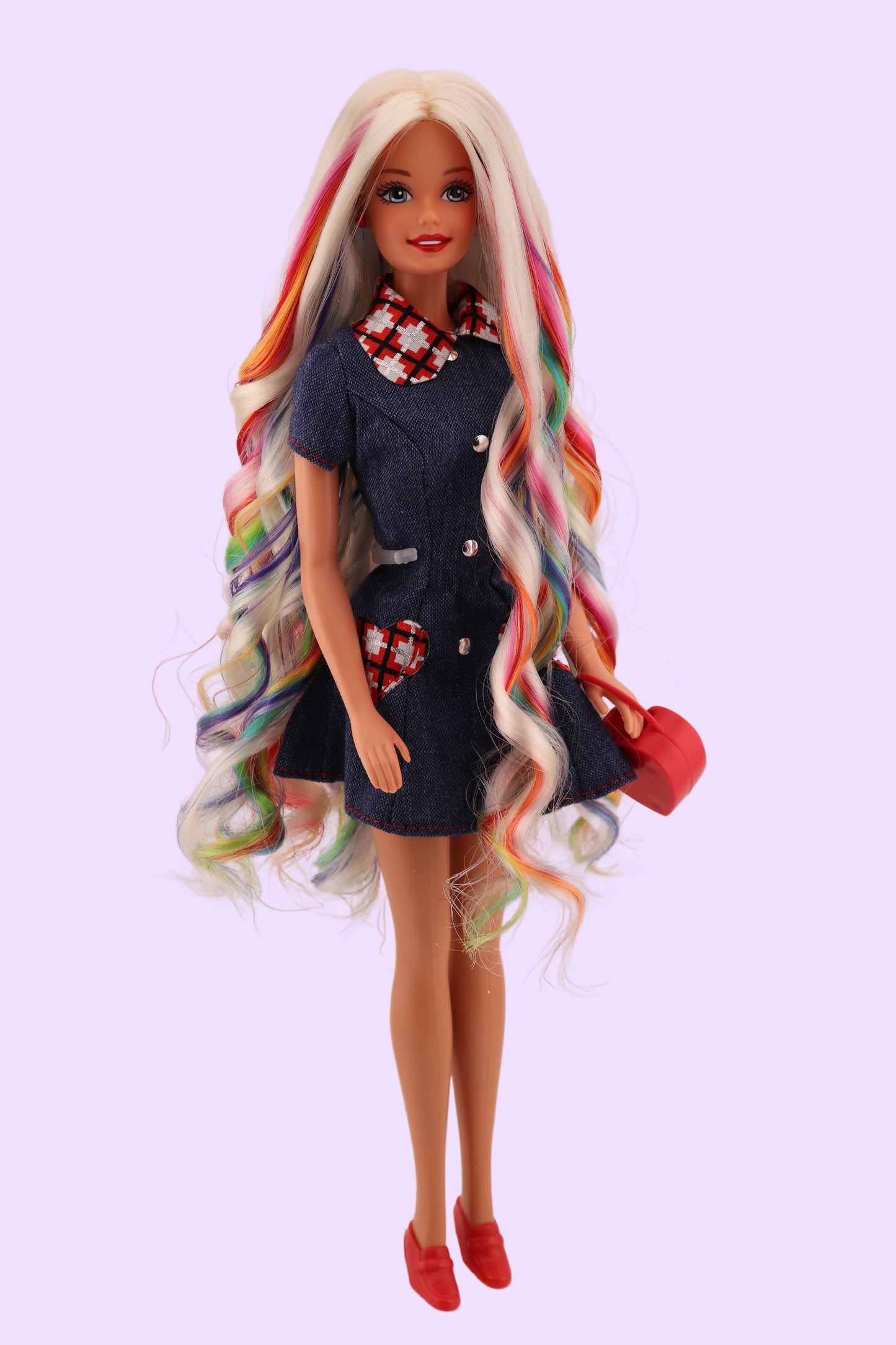 Custom Platinum Barbie with Peek-A-Boo Rainbow Hair