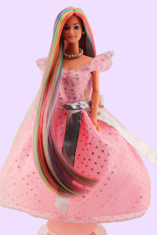 Pastel Rainbow Rerooted Teresa Barbie