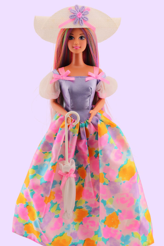 Custom Rerooted Pastel Rainbow Teresa Barbie