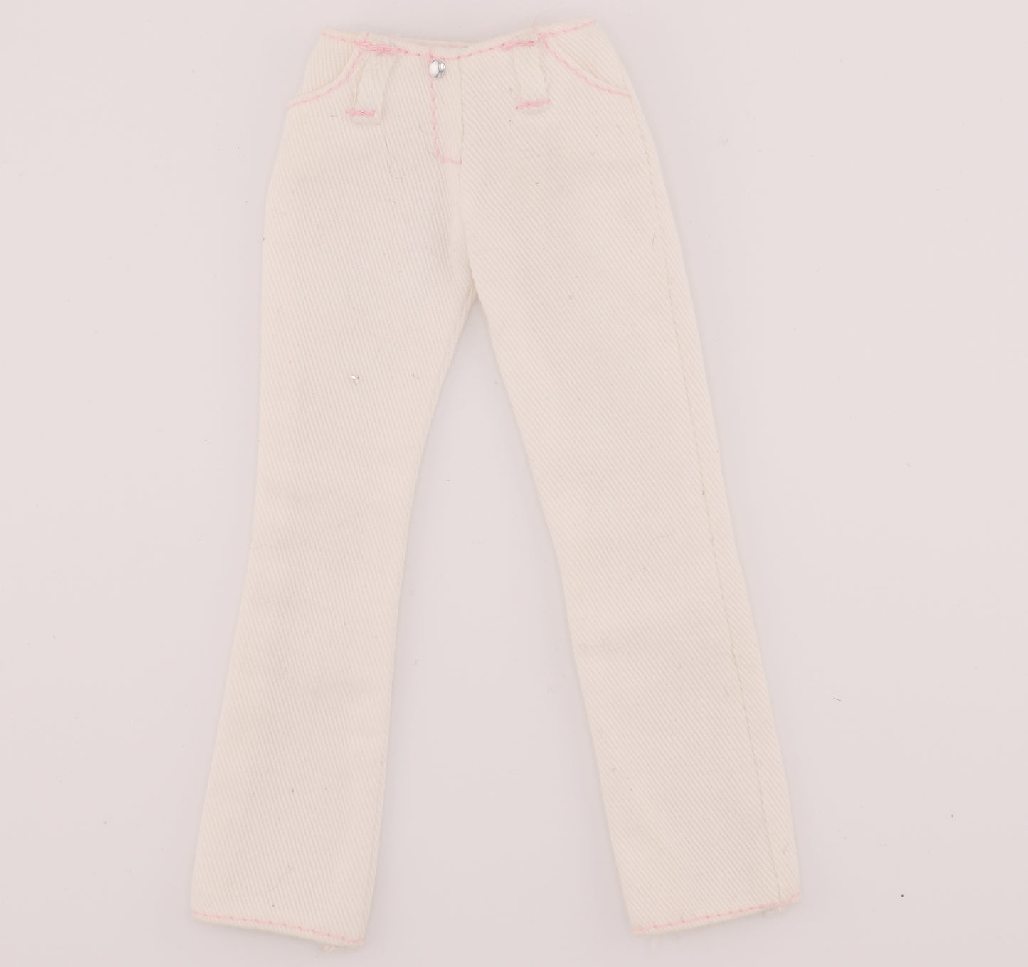 White Pants with Pink Thread