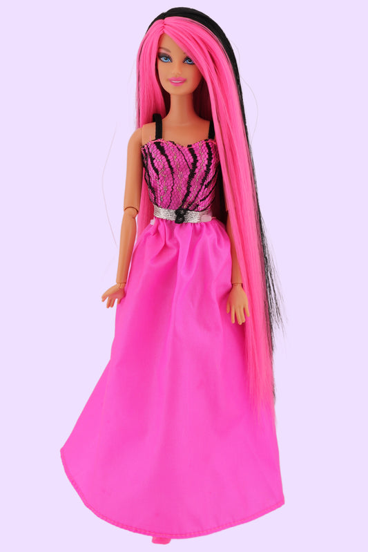 Scene Queen Barbie with Hot Pink and Black Hair