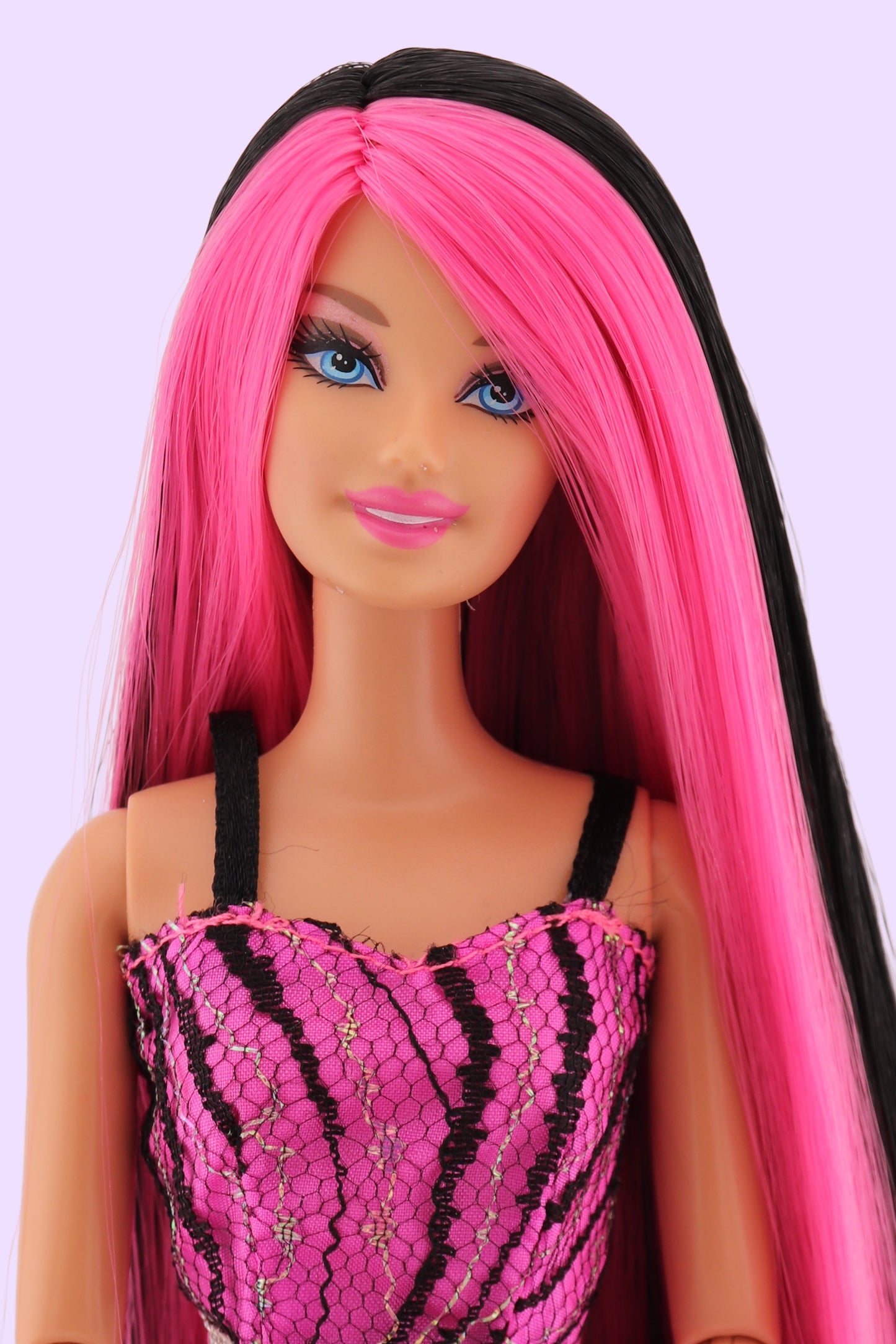 Scene Queen Barbie with Hot Pink and Black Hair