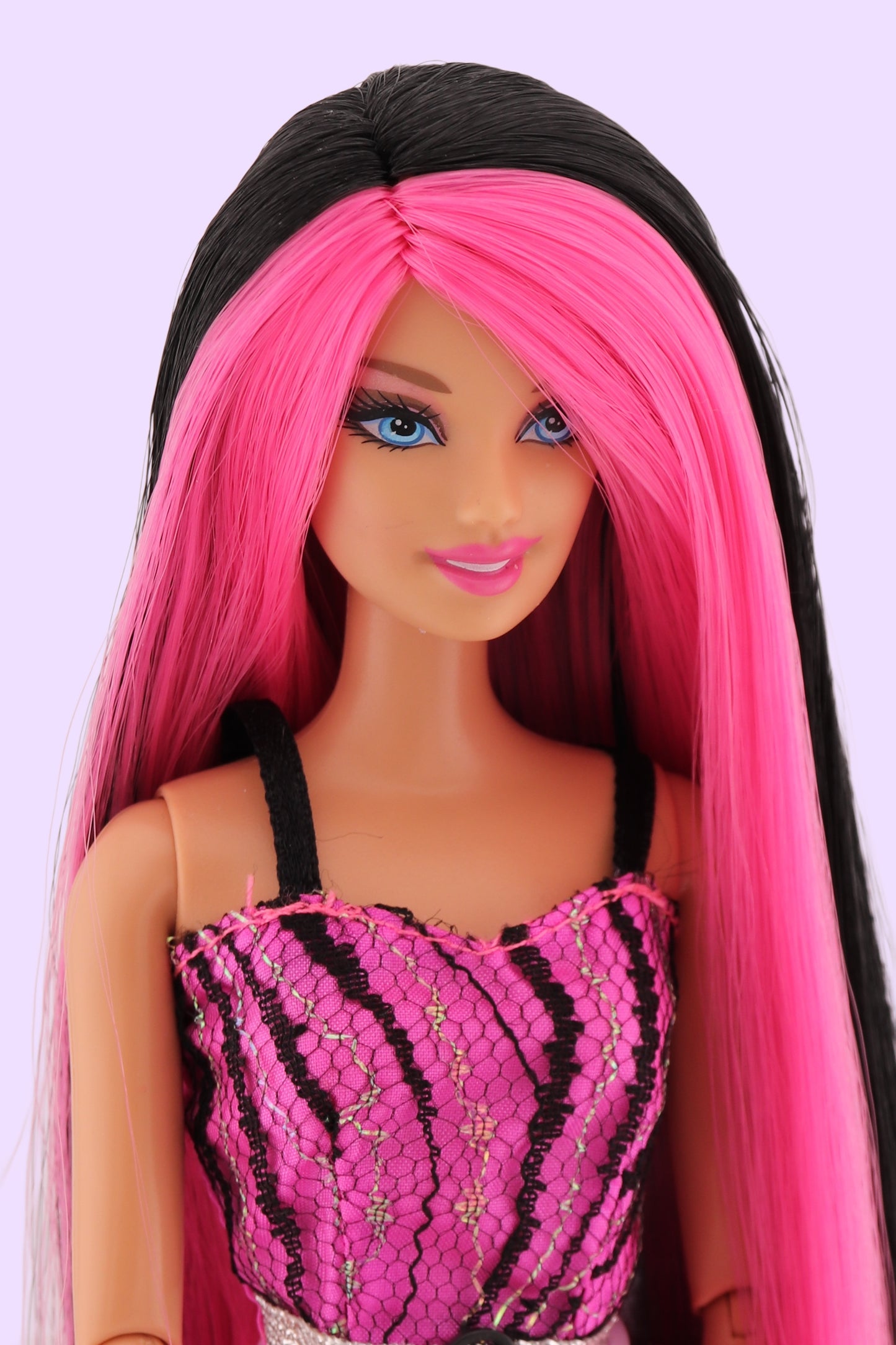 Scene Queen Barbie with Hot Pink and Black Hair