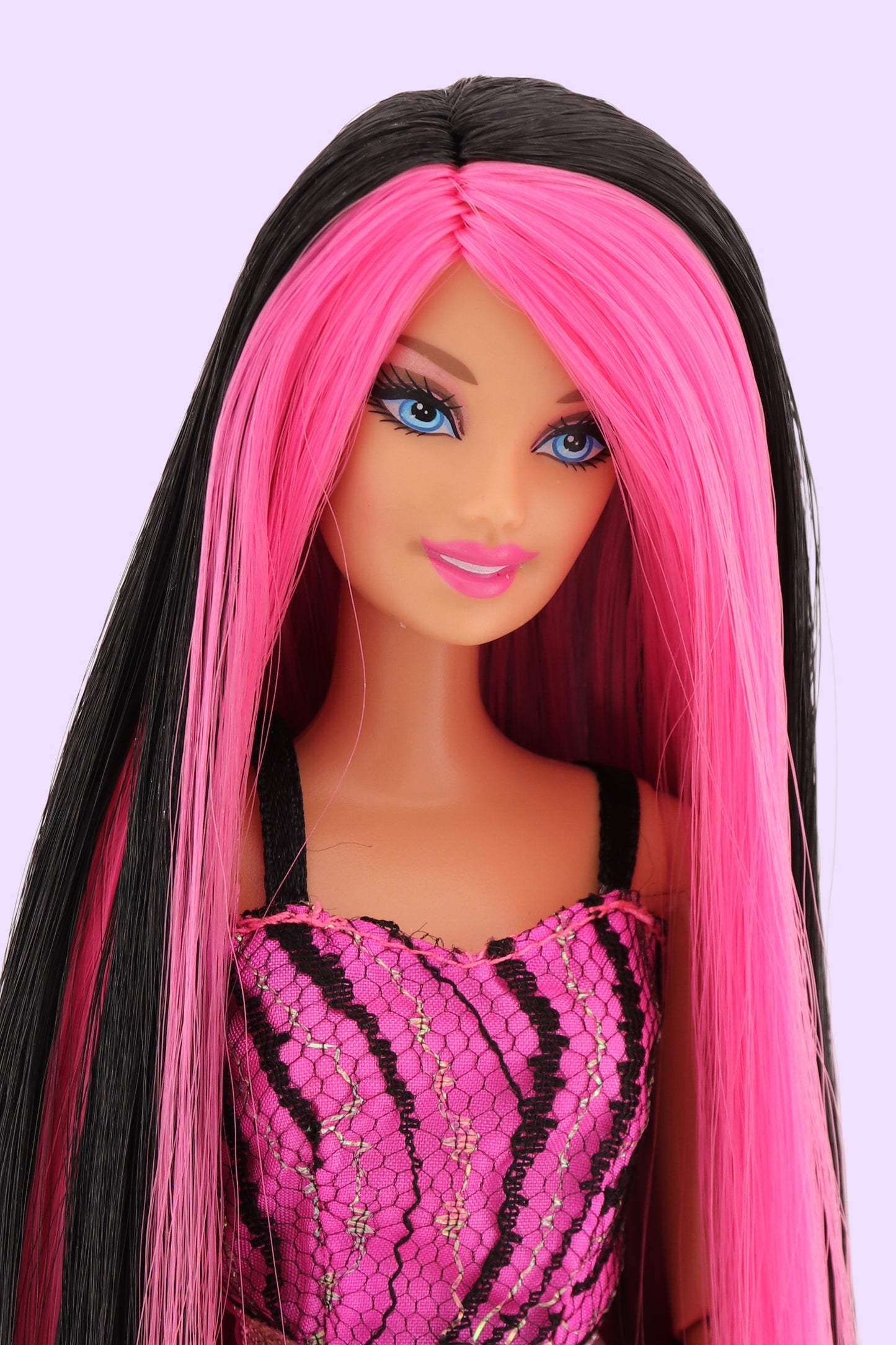 Scene Queen Barbie with Hot Pink and Black Hair
