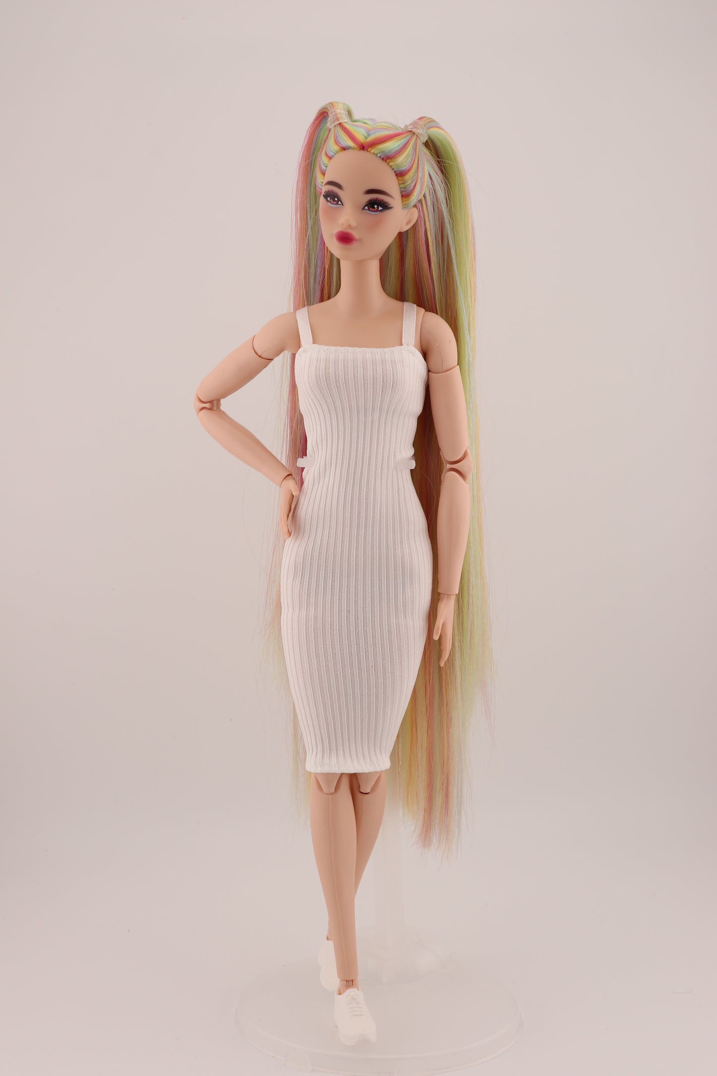 Ethereal Pastel Rainbow Hair Odile Barbie Reroot