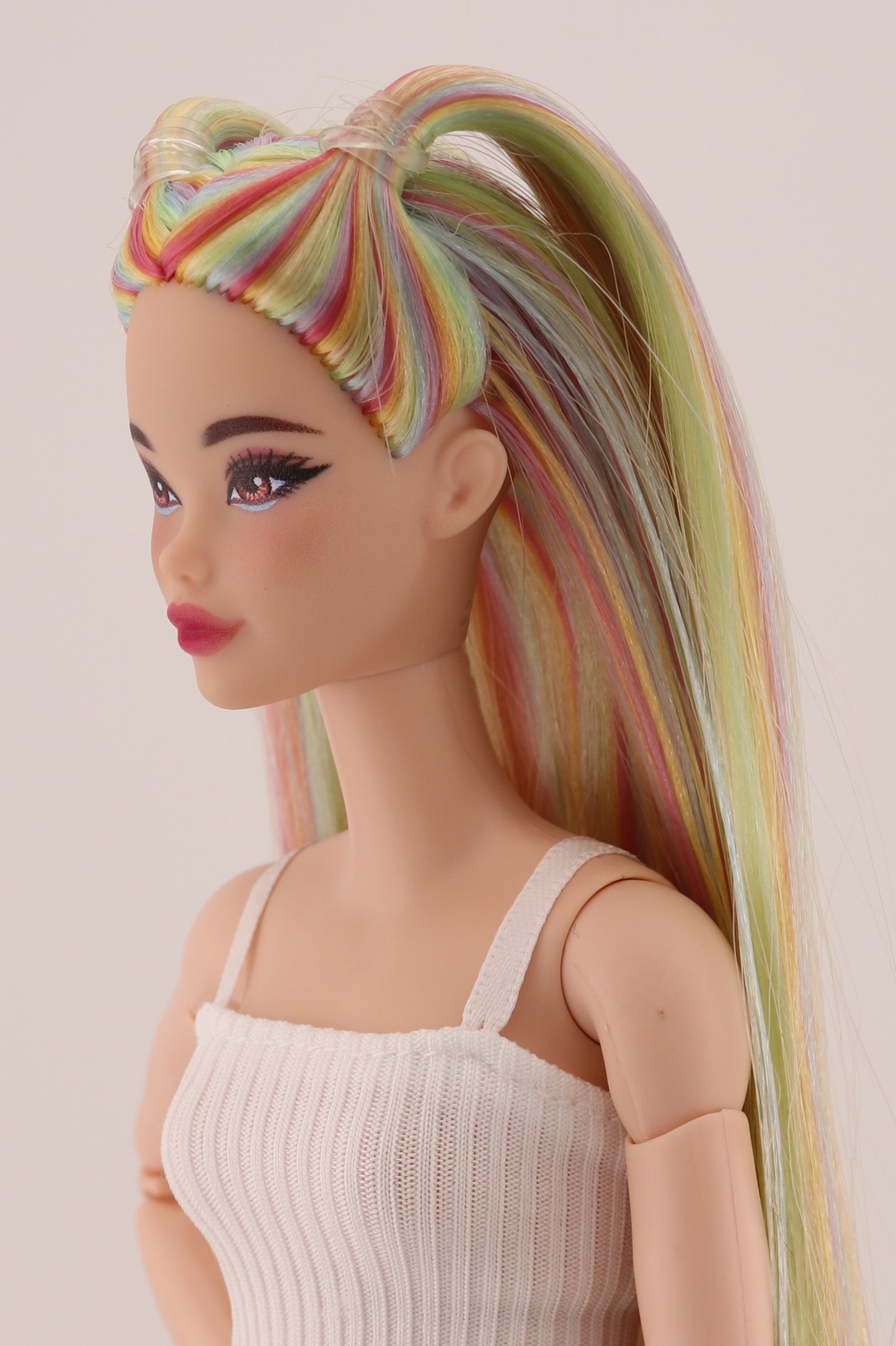 Ethereal Pastel Rainbow Hair Odile Barbie Reroot