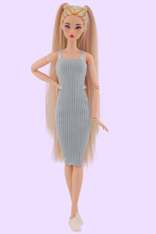 Ethereal Pastel Rainbow Hair Odile Barbie Reroot (2)