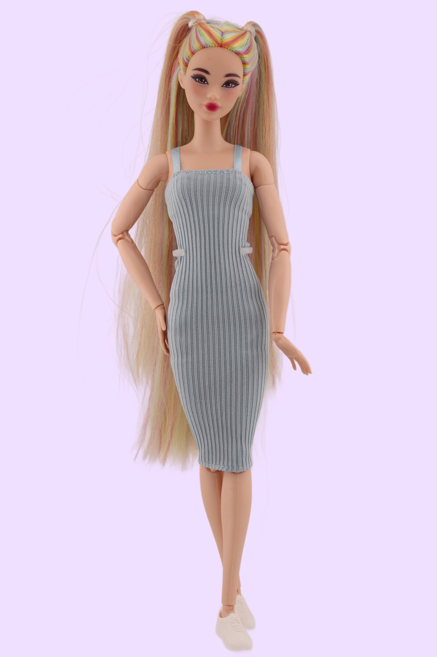 Ethereal Pastel Rainbow Hair Odile Barbie Reroot (2)