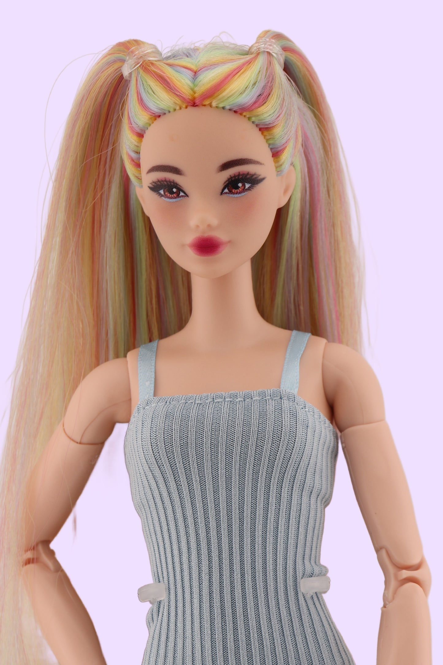 Ethereal Pastel Rainbow Hair Odile Barbie Reroot (2)