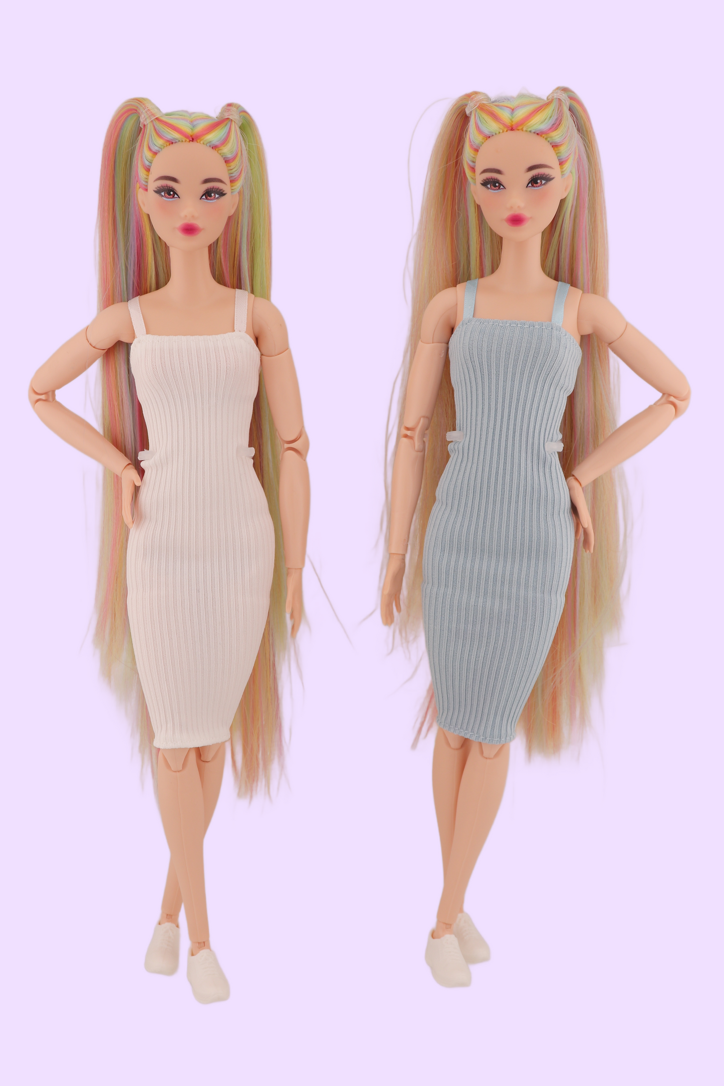 Ethereal Pastel Rainbow Hair Odile Barbie Reroot