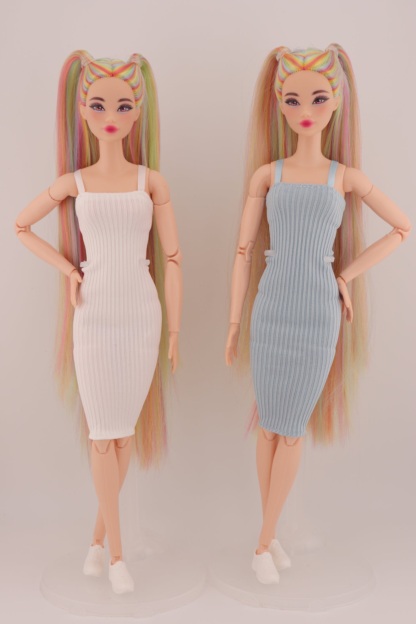 Ethereal Pastel Rainbow Hair Odile Barbie Reroot