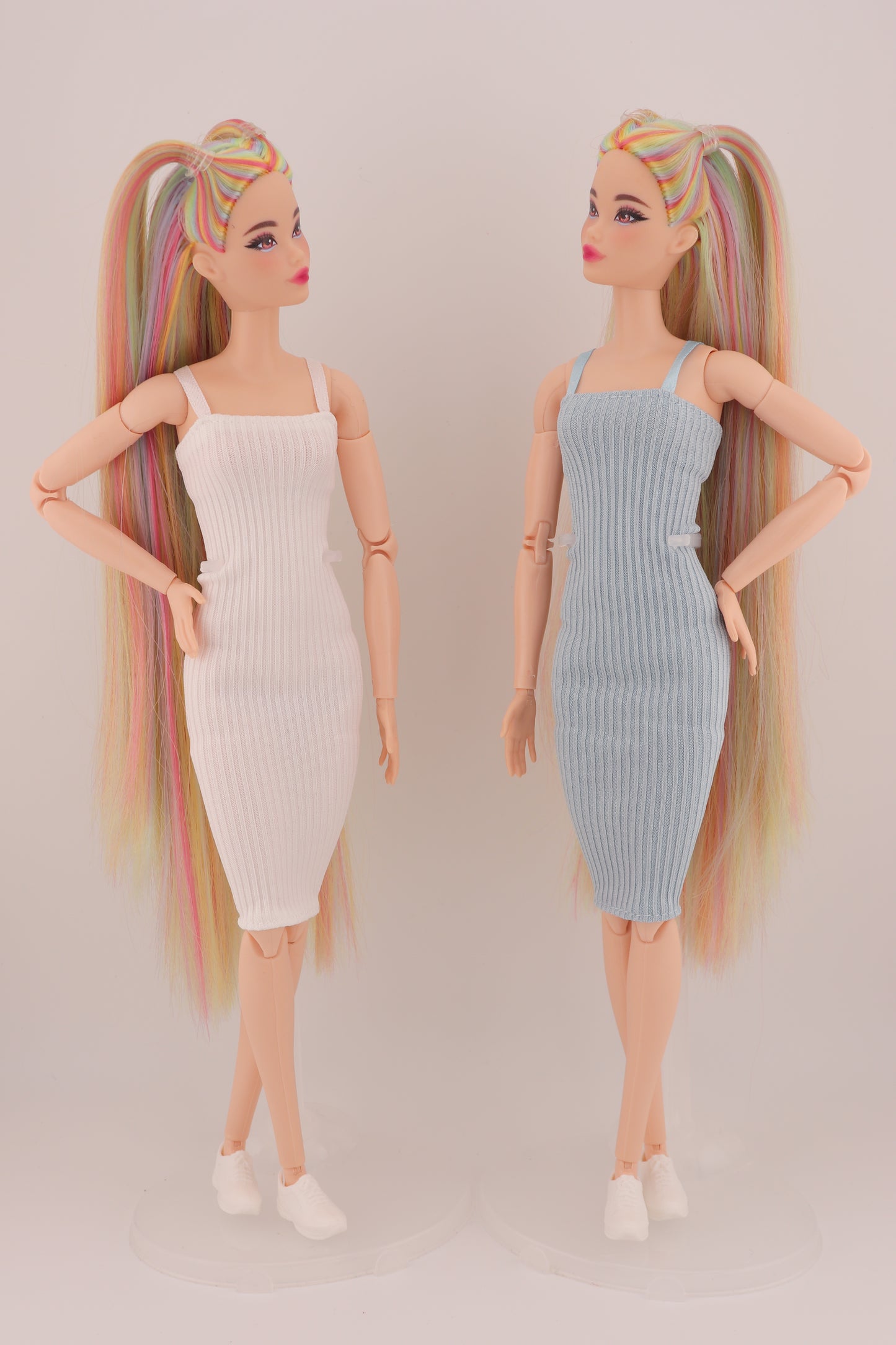 Ethereal Pastel Rainbow Hair Odile Barbie Reroot