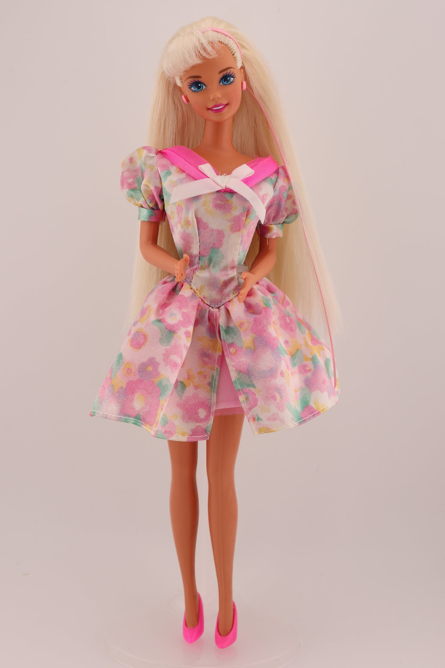 Songbird Barbie Restyled with Pink Floral Dress