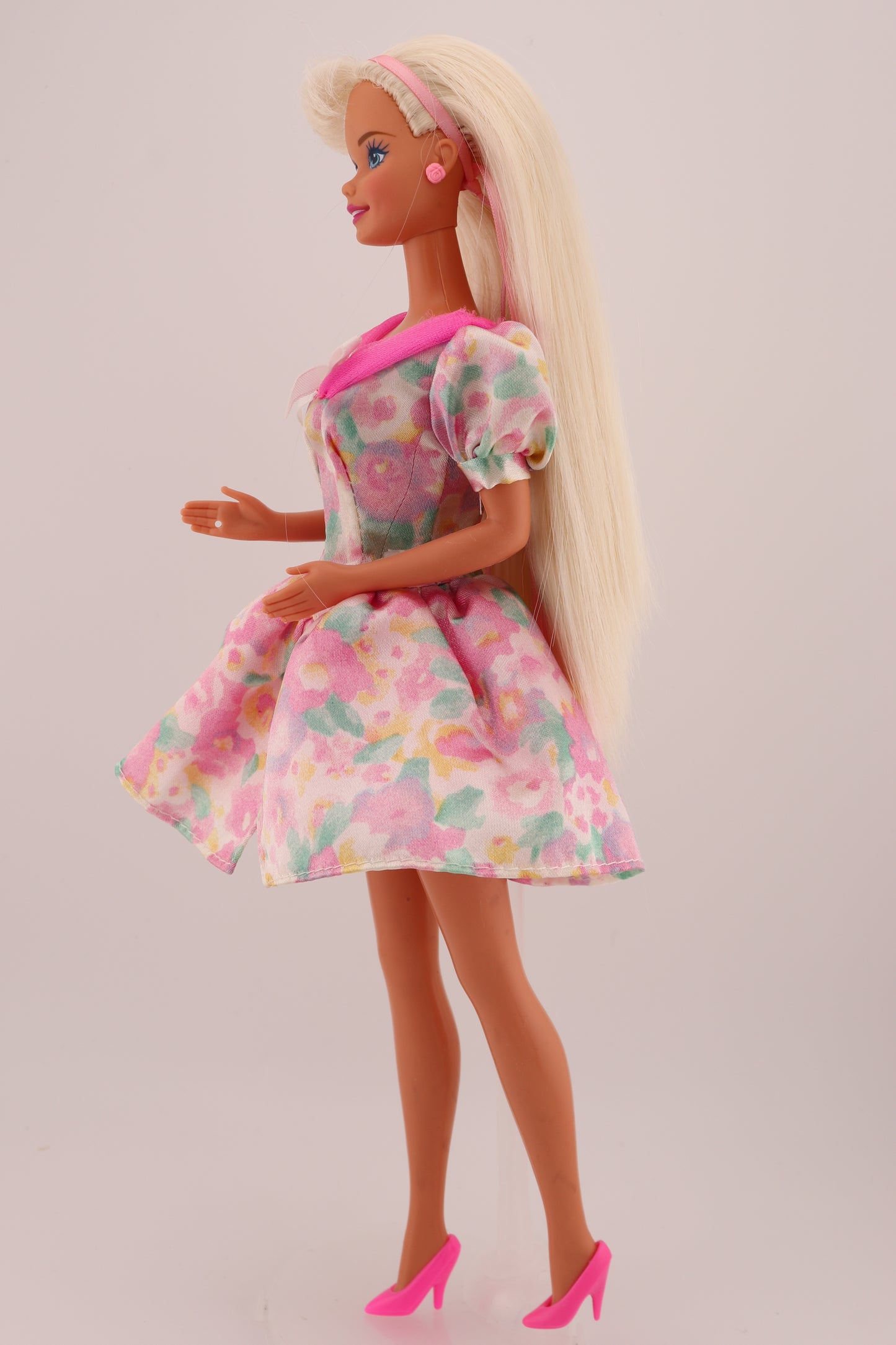 Songbird Barbie Restyled with Pink Floral Dress