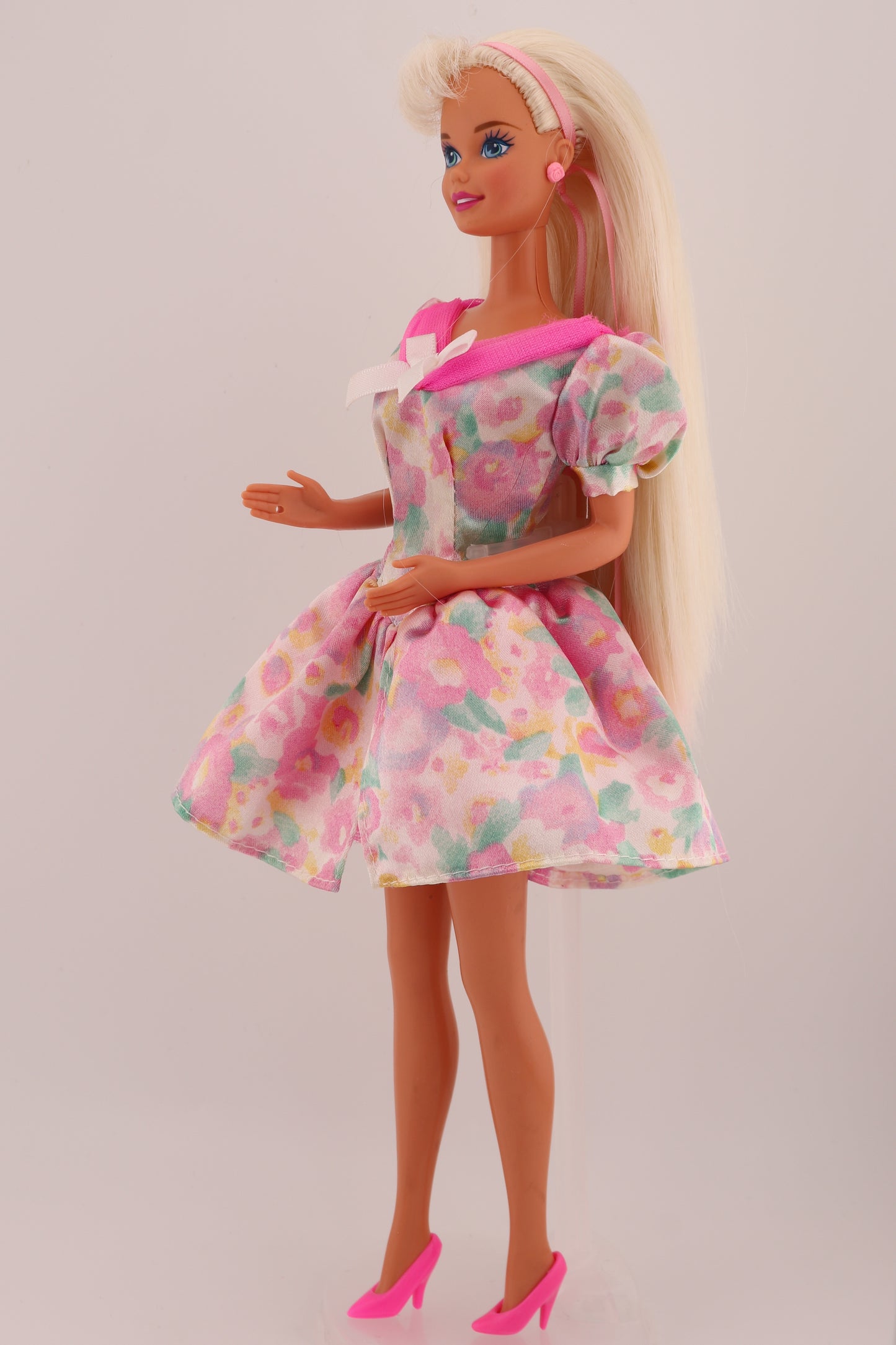 Songbird Barbie Restyled with Pink Floral Dress