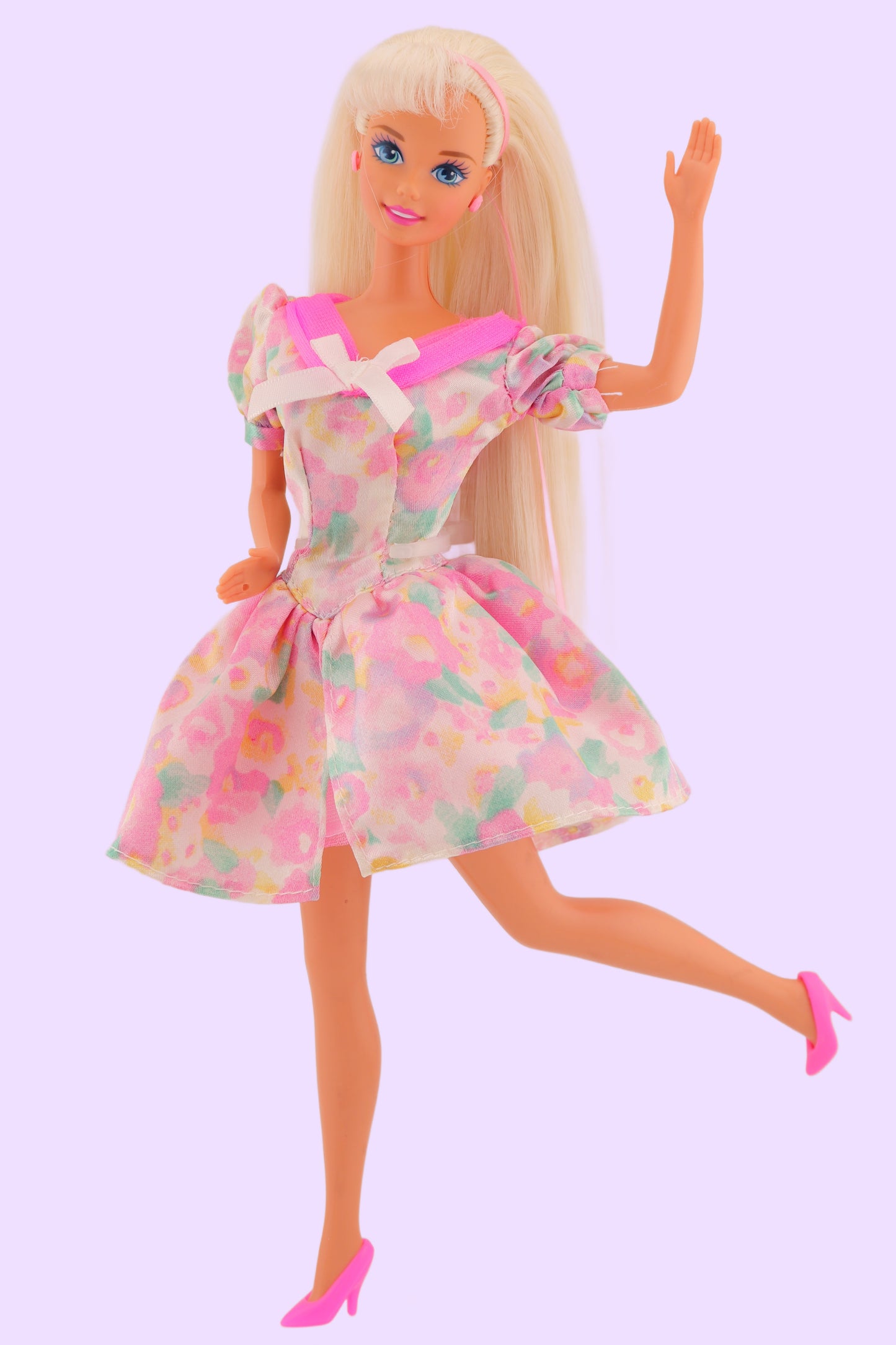 Songbird Barbie Restyled with Pink Floral Dress