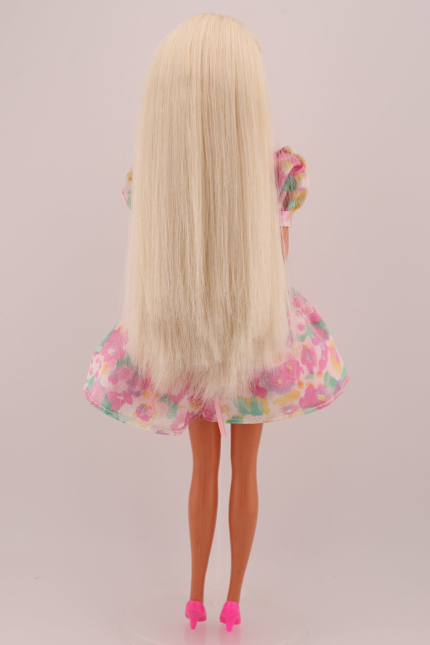 Songbird Barbie Restyled with Pink Floral Dress