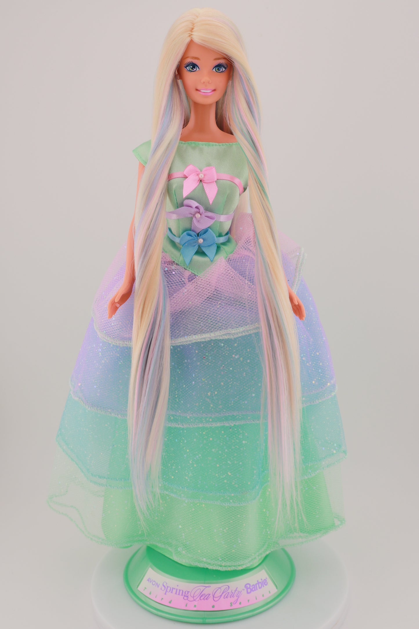 Pastel Hair on Spring Tea Party Avon Barbie Rerooted