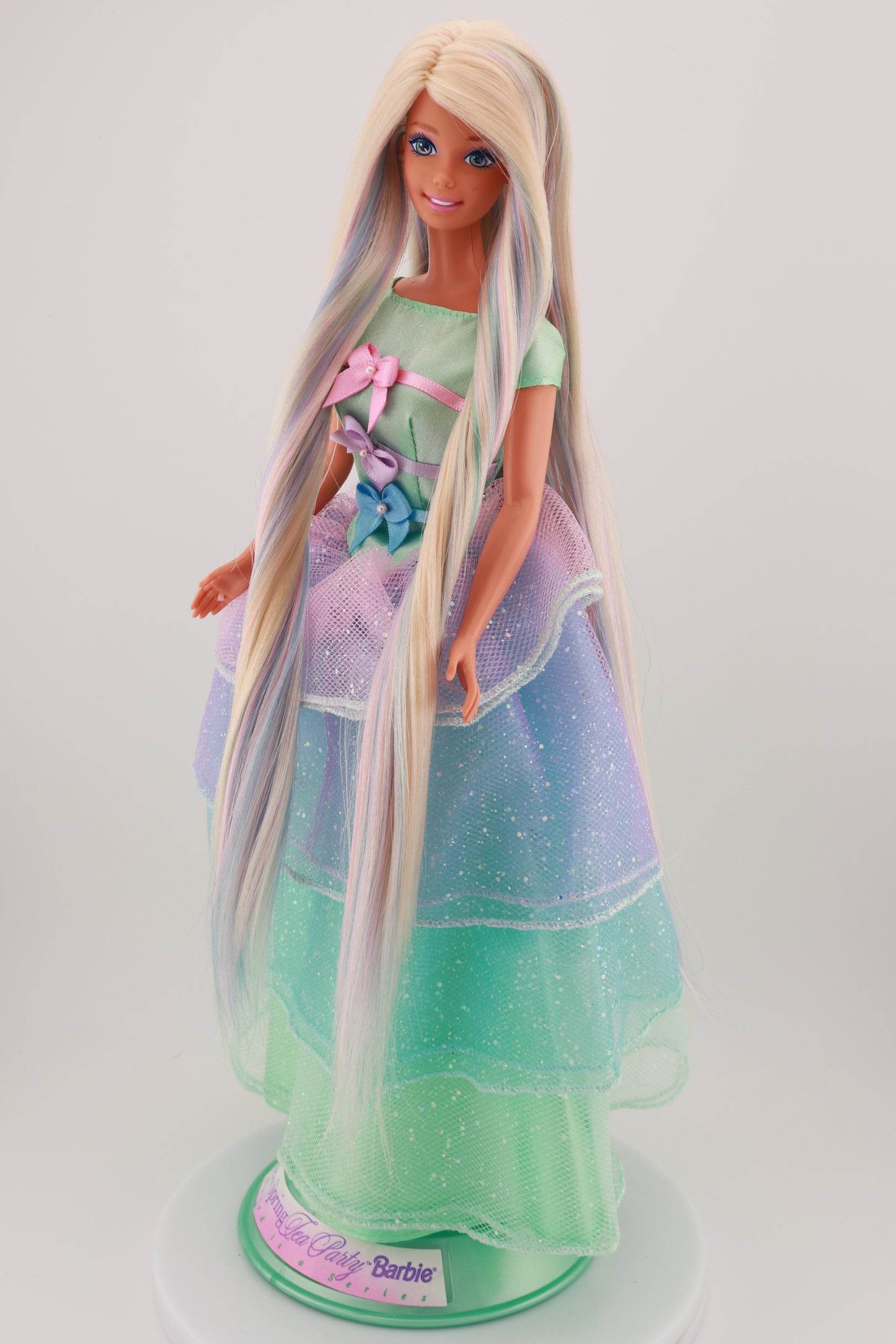Pastel Hair on Spring Tea Party Avon Barbie Rerooted