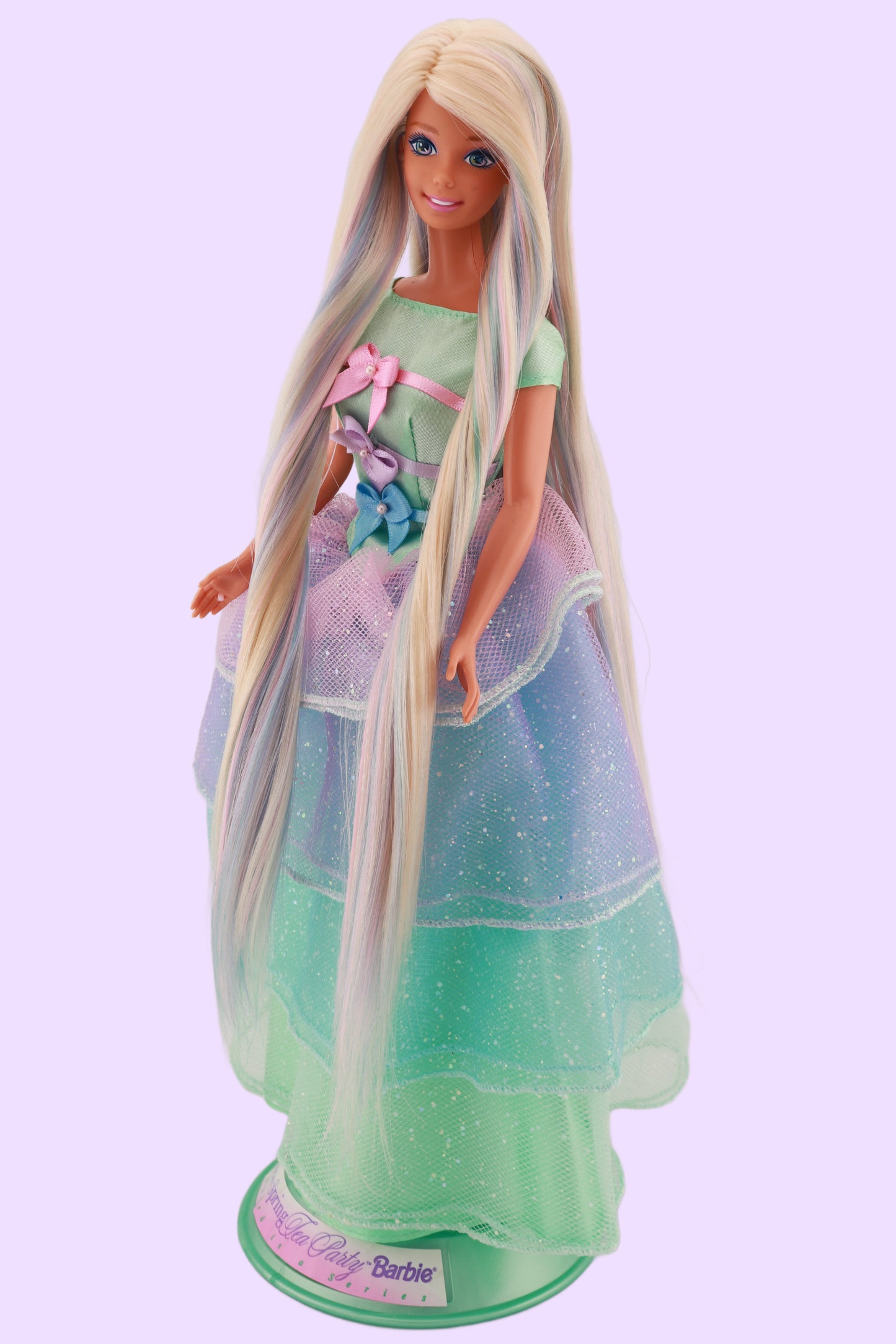 Pastel Hair on Spring Tea Party Avon Barbie Rerooted