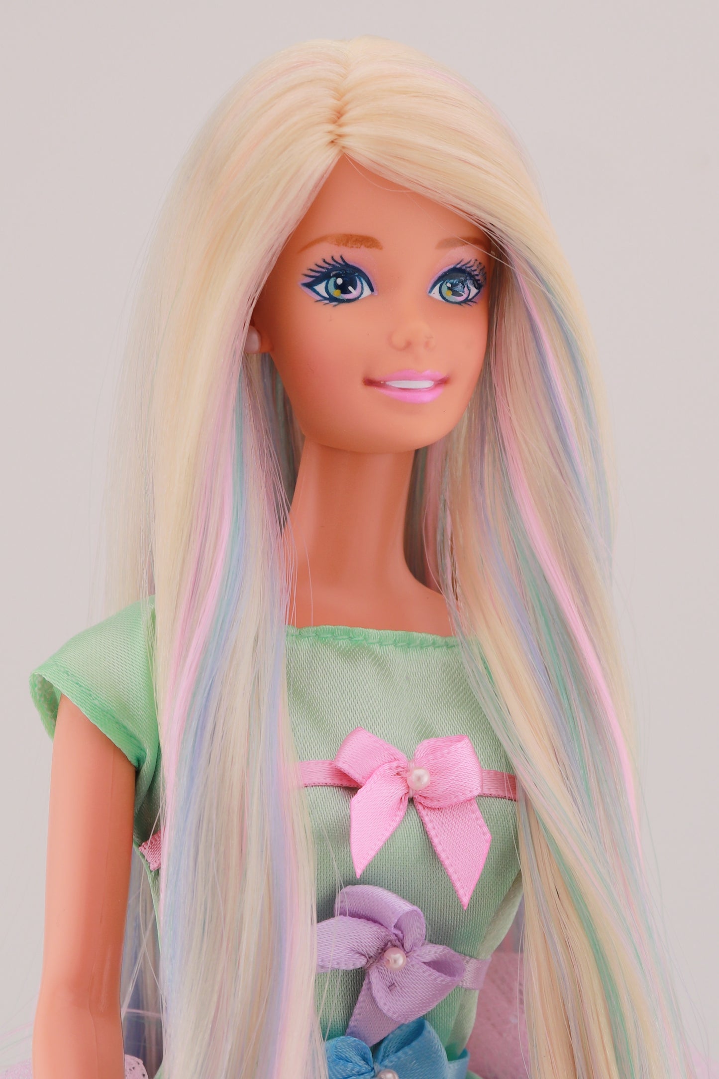 Pastel Hair on Spring Tea Party Avon Barbie Rerooted