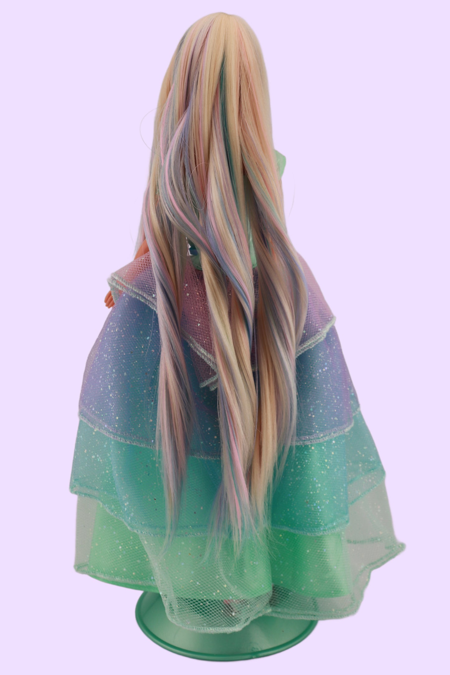 Pastel Hair on Spring Tea Party Avon Barbie Rerooted