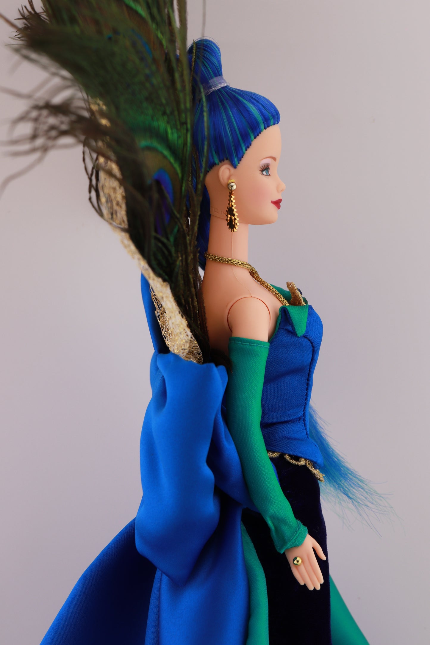 Custom Blue and Turquoise Hair Peacock Barbie