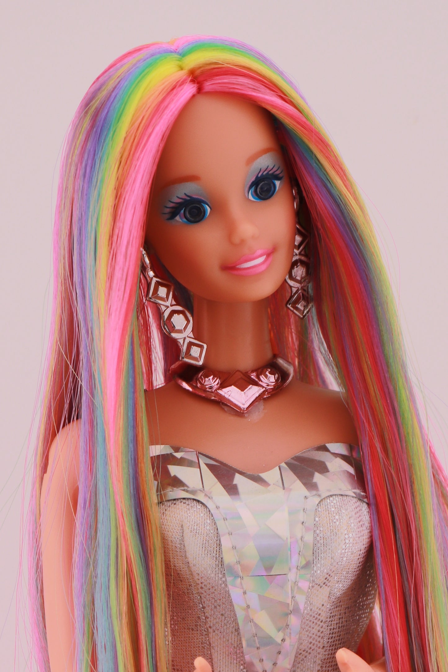 Rainbow Hair Custom Sparkle Eyes Barbie