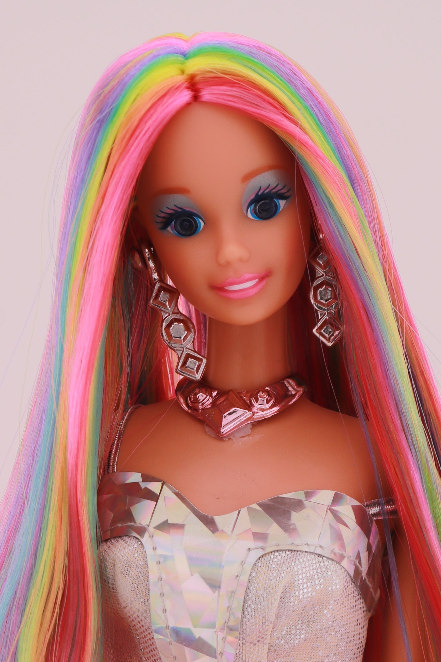 Rainbow Hair Custom Sparkle Eyes Barbie