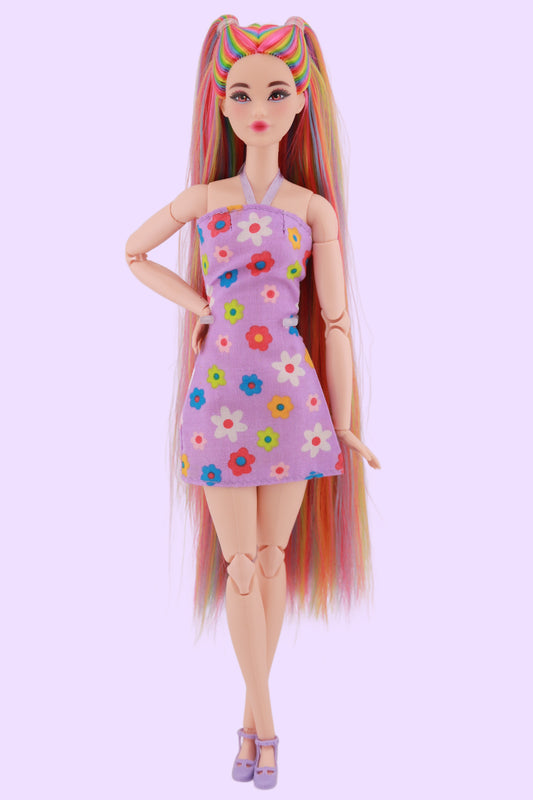 Signature Rainbow Hair Odile Reroot (Purple Dress)