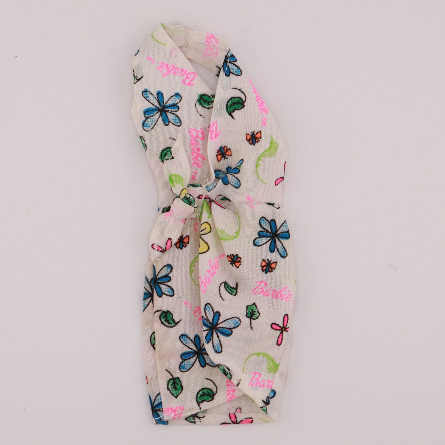 Barbie Print Butterfly White Wrap Dress B