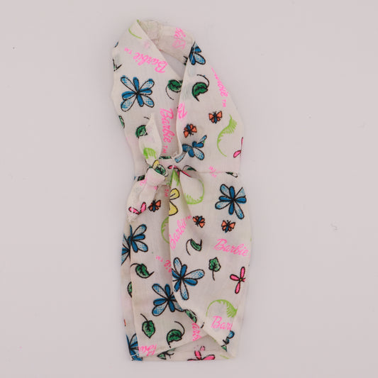 Barbie Print Butterfly White Wrap Dress B