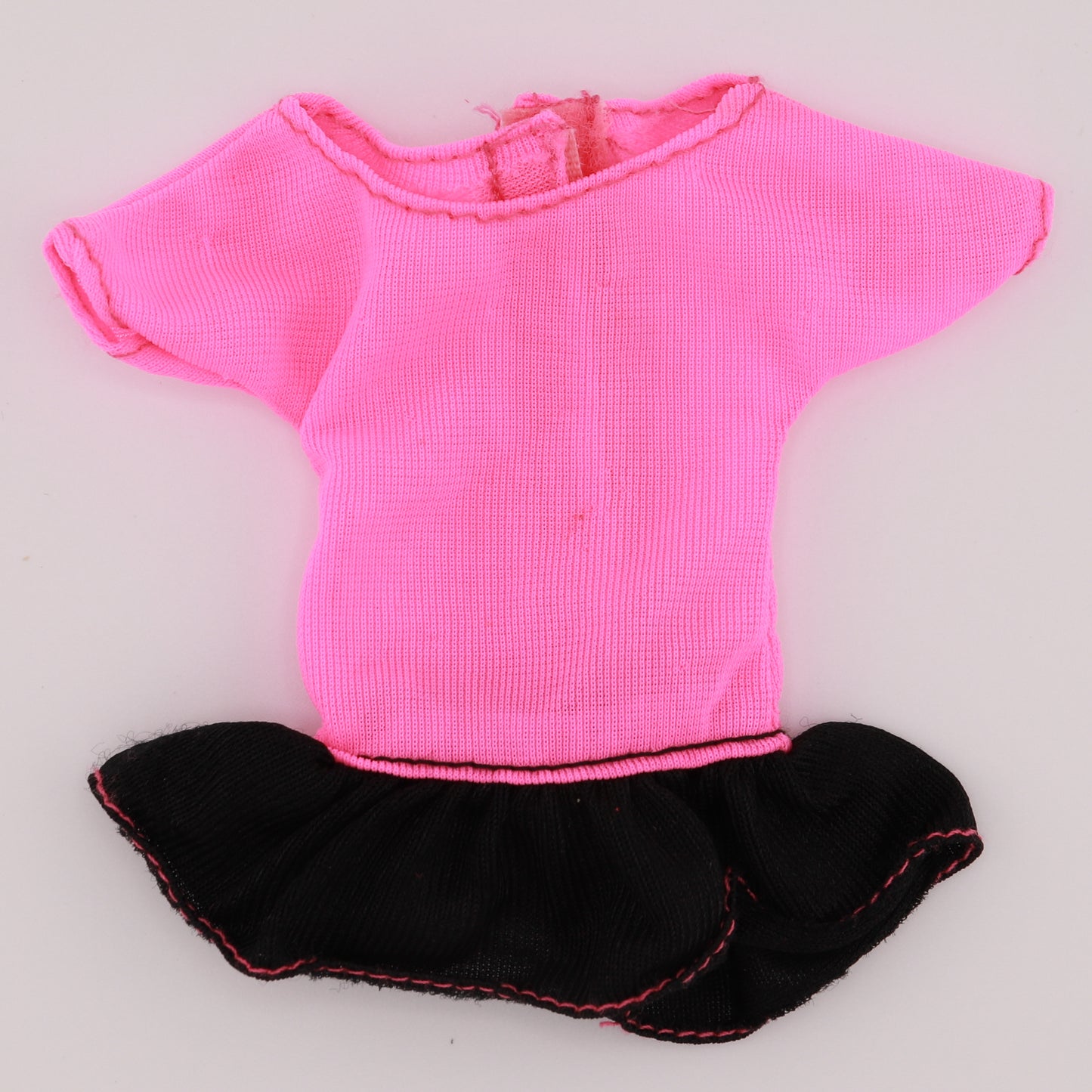 Neon Pink Top with Black Ruffle